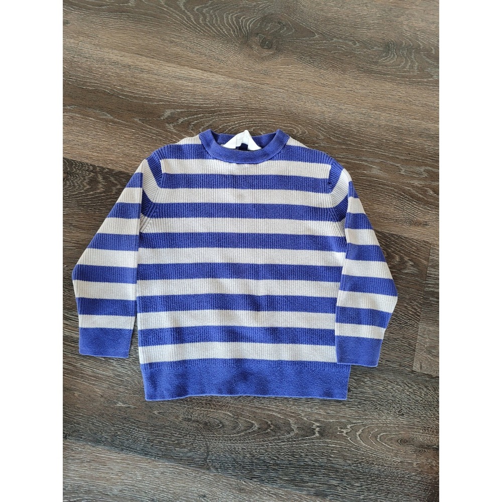 H&M Toddler Boys Girls Blue White Striped Long Sleeve Crewneck Sweater 3T #9